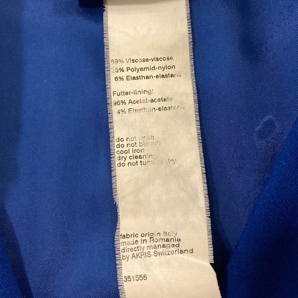 AKRIS Punto Cobalt Blue Cap Sleeves Sheath Dress Size 4 - Picture 10 of 11